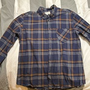 Navy Plaid Button Down Shirt by Billy Reid.